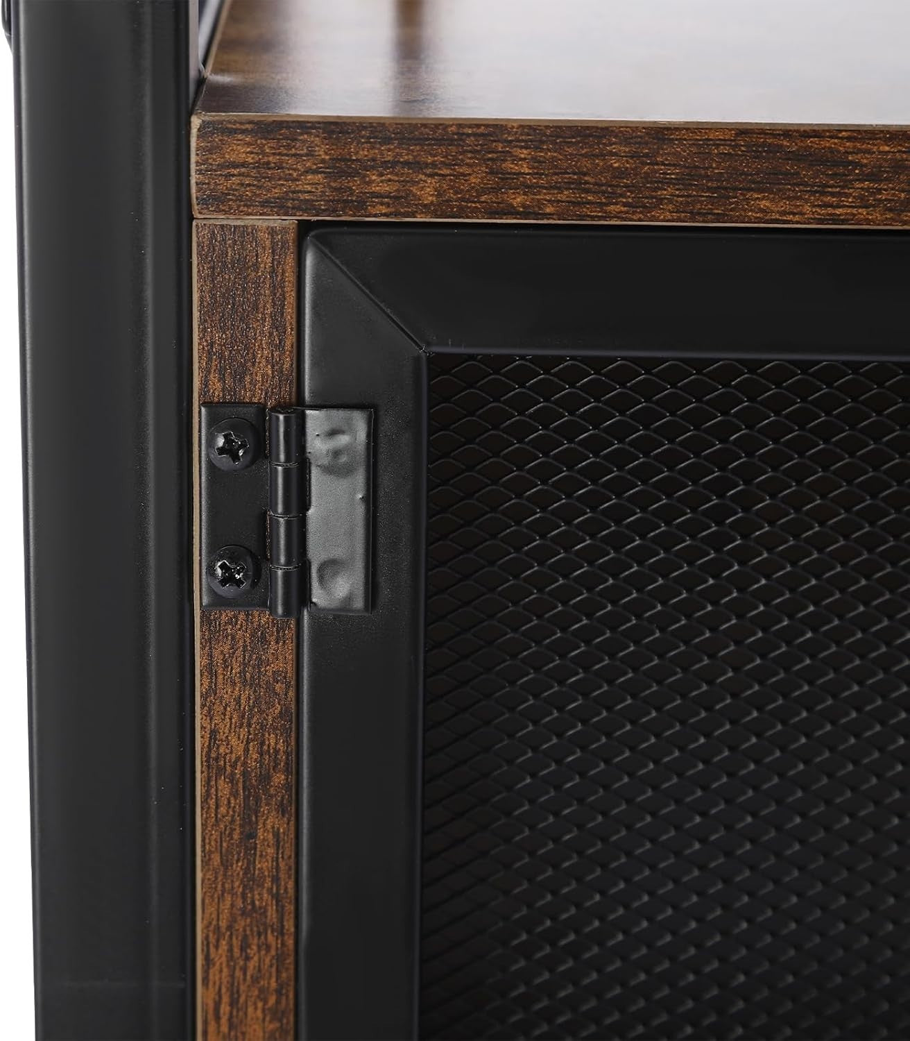 Wine Bar Cabinet with RGB LED Light & Outlet, Industrial Liquor Storage