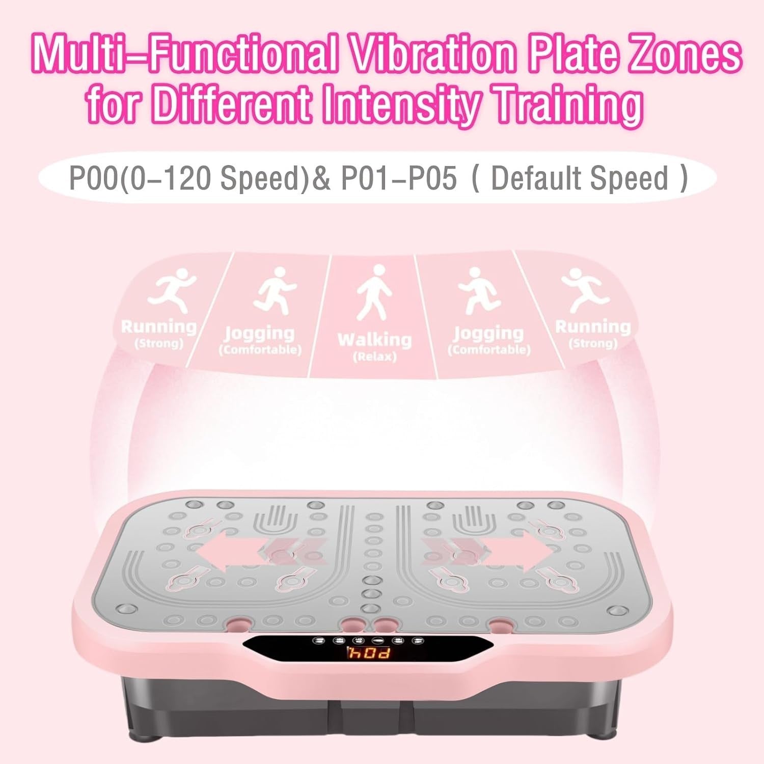 Pink Vibration Plate Exercise Machine Whole Body Workout Home Fitness