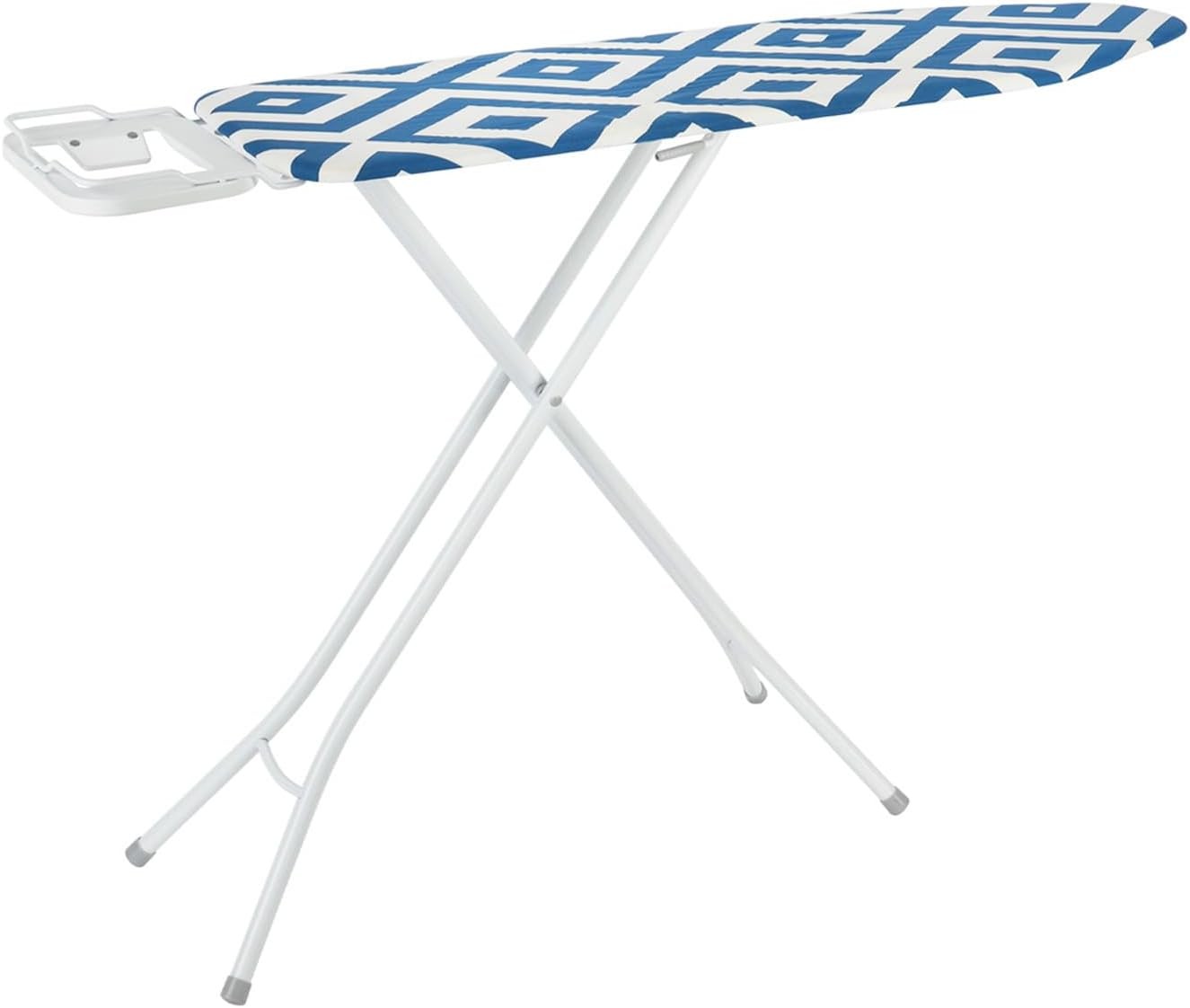 Adjustable Folding Ironing Board with Iron Rest Lightweight Compact Blue