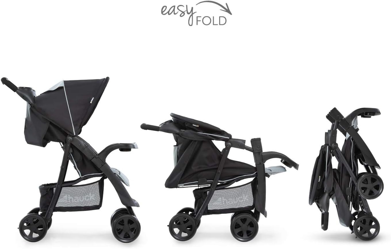 Lightweight Pushchair Compact Fold Reclining Seat Snack Tray 0-22kg Caviar
