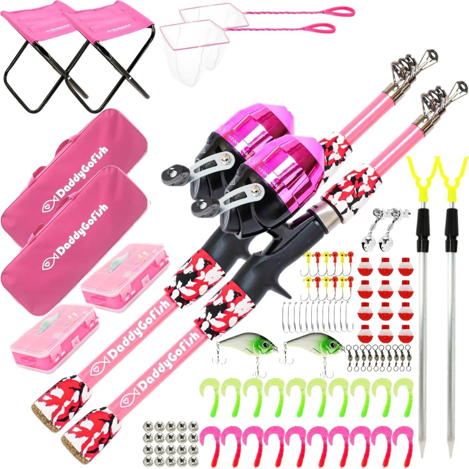 All-in-One Kids Fishing Set 4-5ft Rod Reel Combo with Gear & Accessories