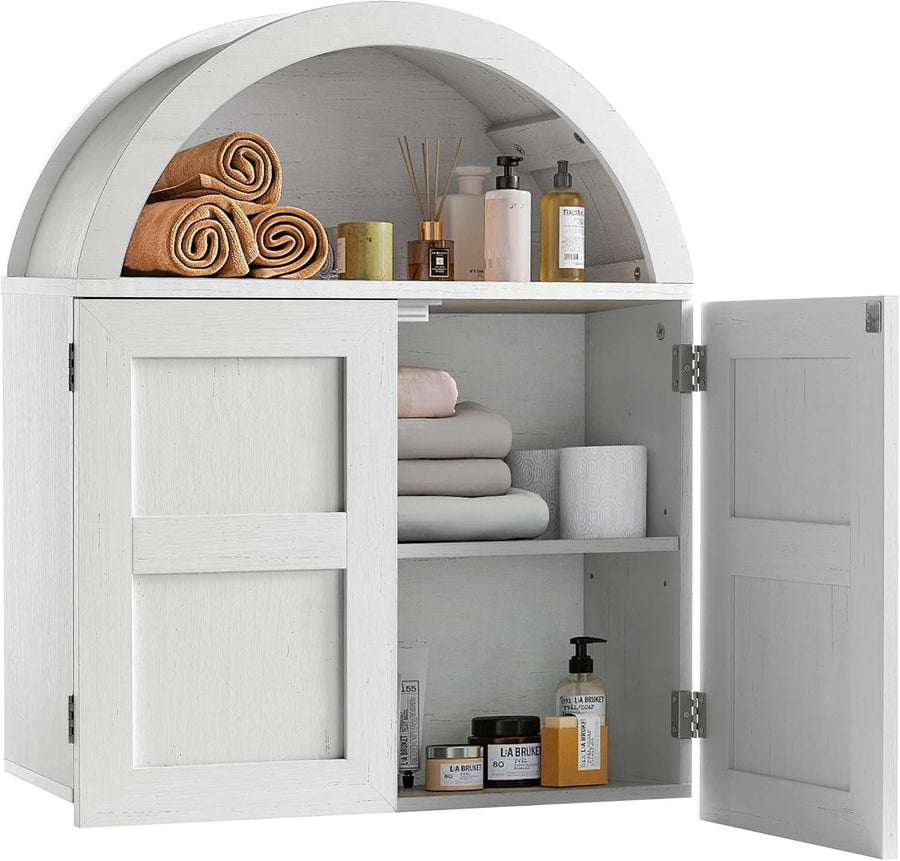 Large Bathroom Wall Cabinet with Adjustable Shelves & Magnetic Door, 60x72cm