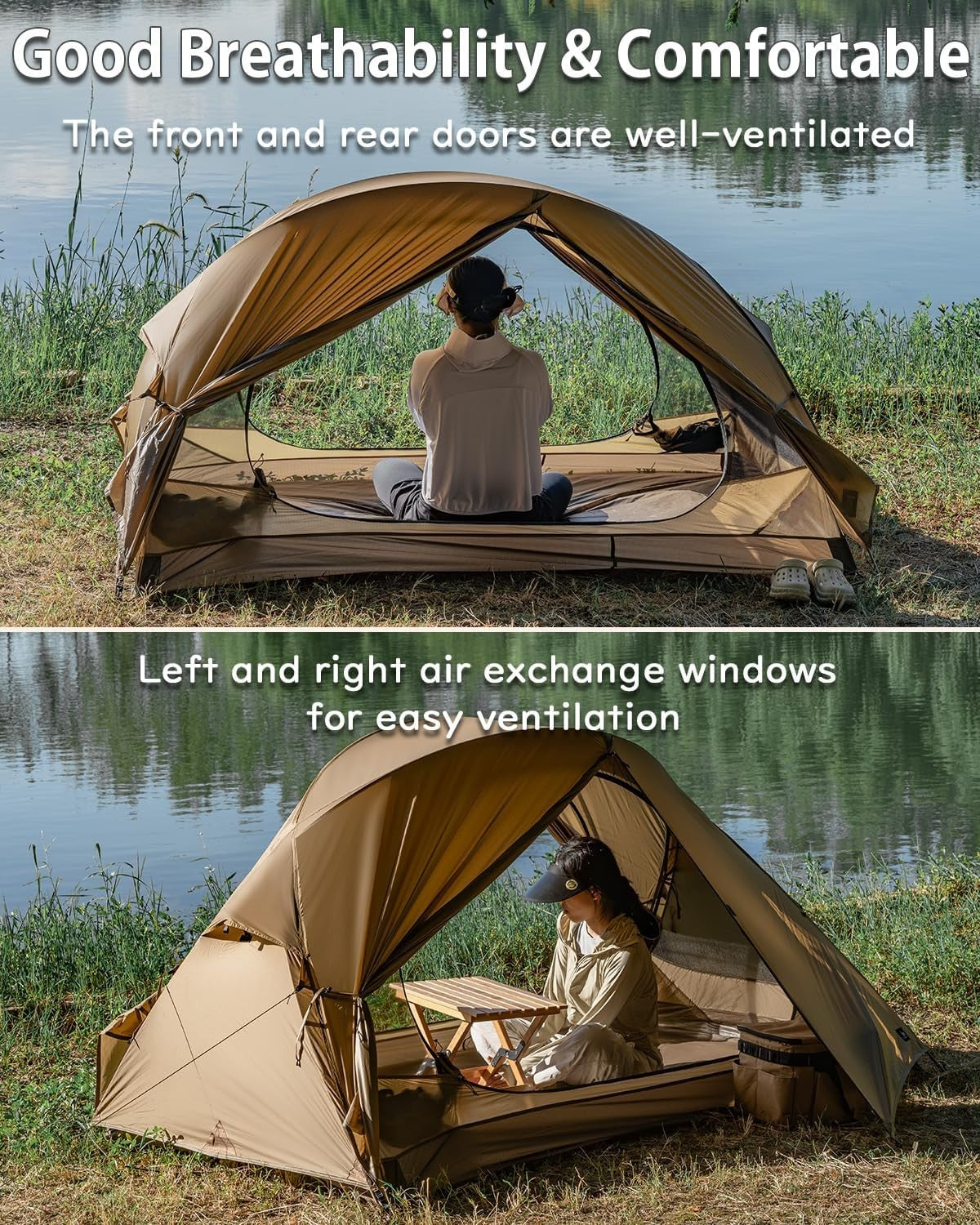 Ultralight 1-2 Person Backpacking Tent 4 Season Waterproof