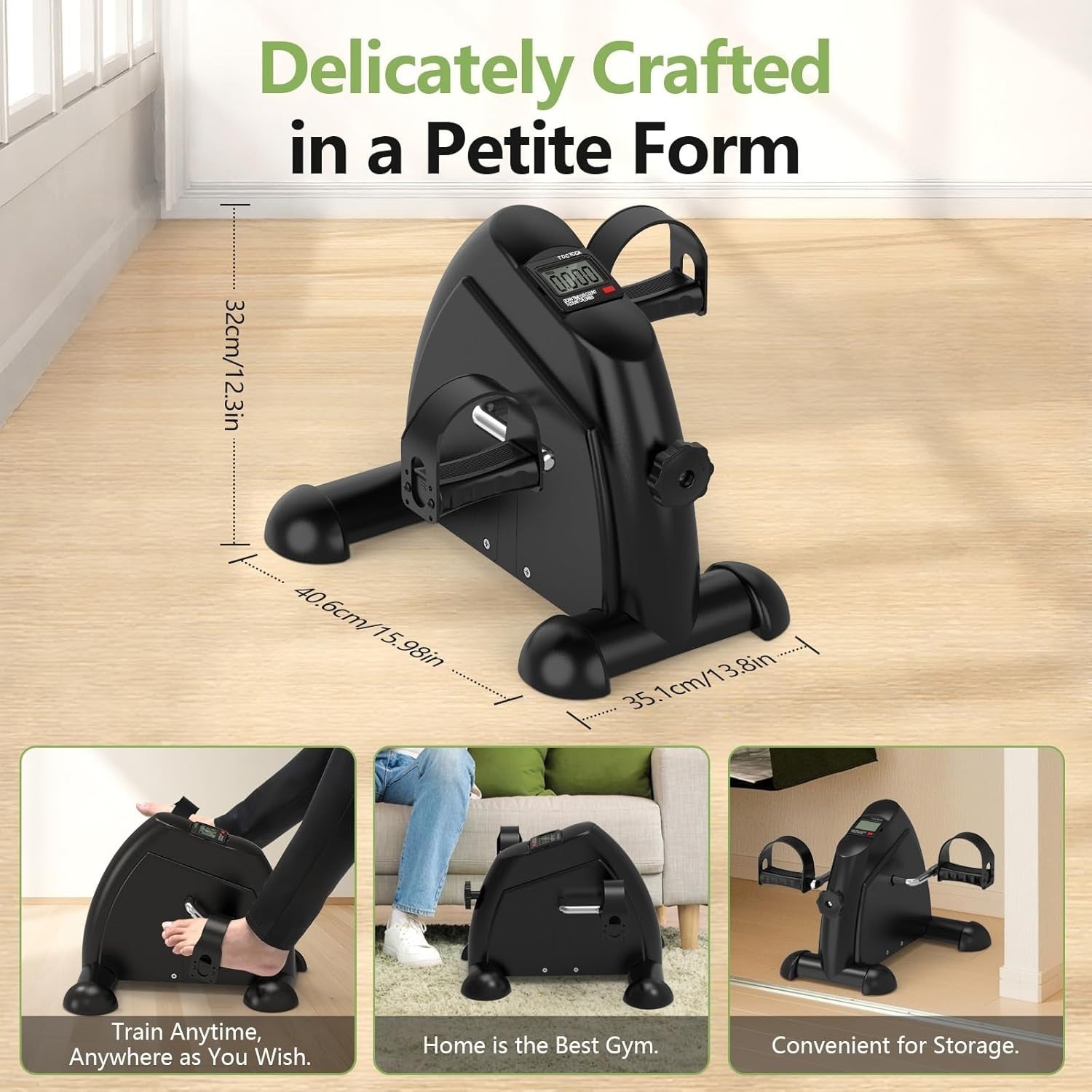 Seated Electric Pedal Exerciser Under Desk LCD Quiet Rehab Bike