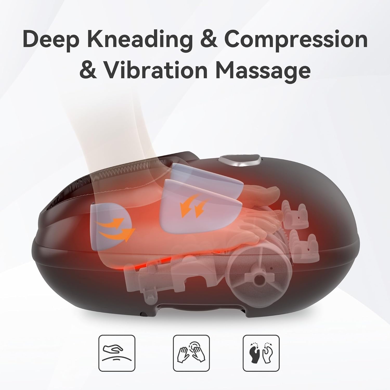 Shiatsu Foot Massager with Heat Deep Kneading Compression for Pain Relief