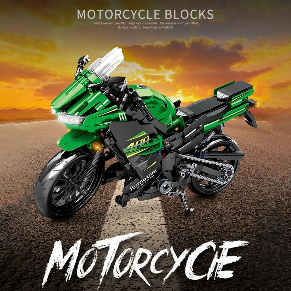 862 Pcs Motorcycle Model Kit, Realistic Design, Easy Build for Kids & Adults
