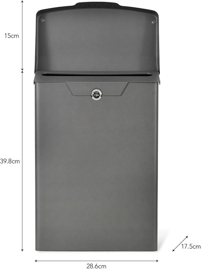 Lockable Wall Mounted Post Box Outdoor Steel Mailbox Vintage Secure Letter Holde