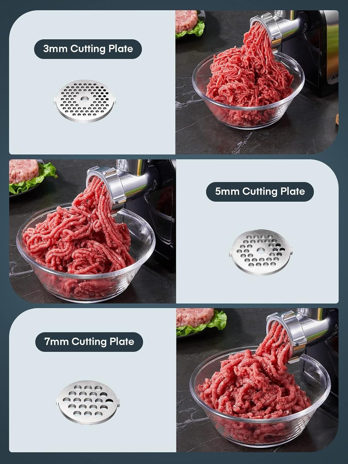 3200W Electric Meat Grinder Sausage Maker Mincer 3 Plates Stainless