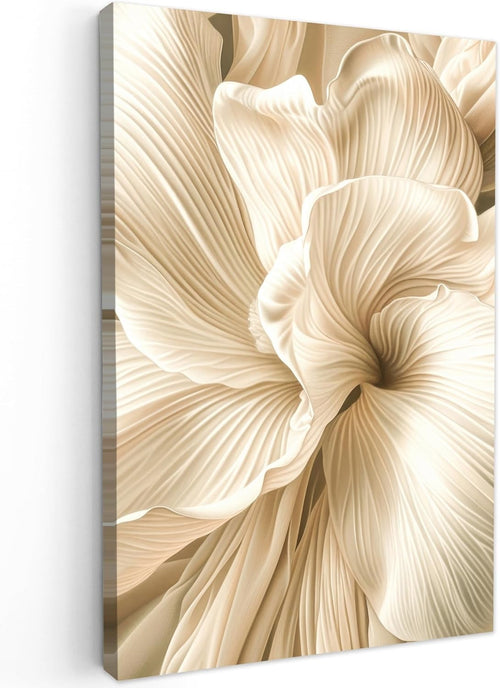 Beige Flower Canvas Wall Art 40x60cm Modern Framed Print Decor