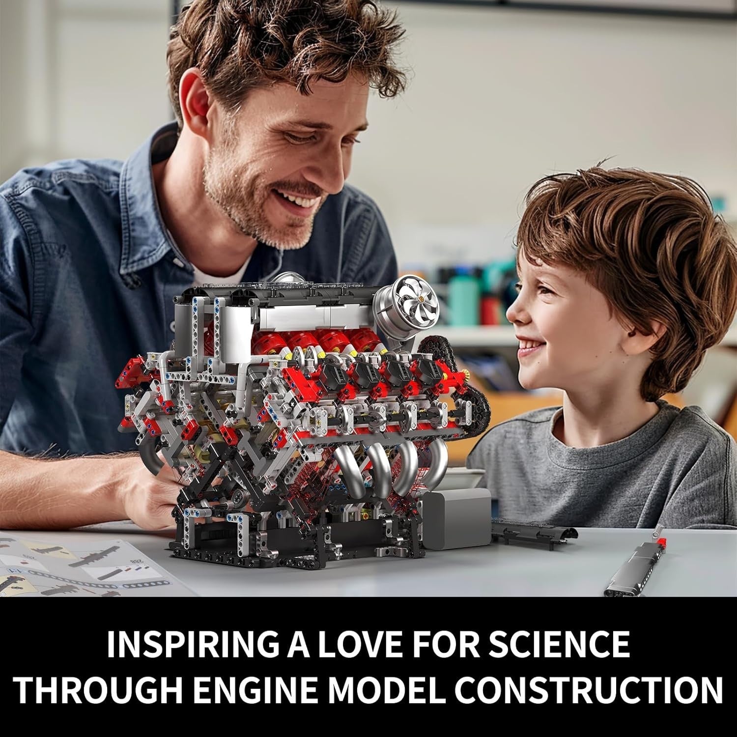 Buildable V8 Engine Model Kit 2718Pcs Working Motor STEM Car Toy Gift