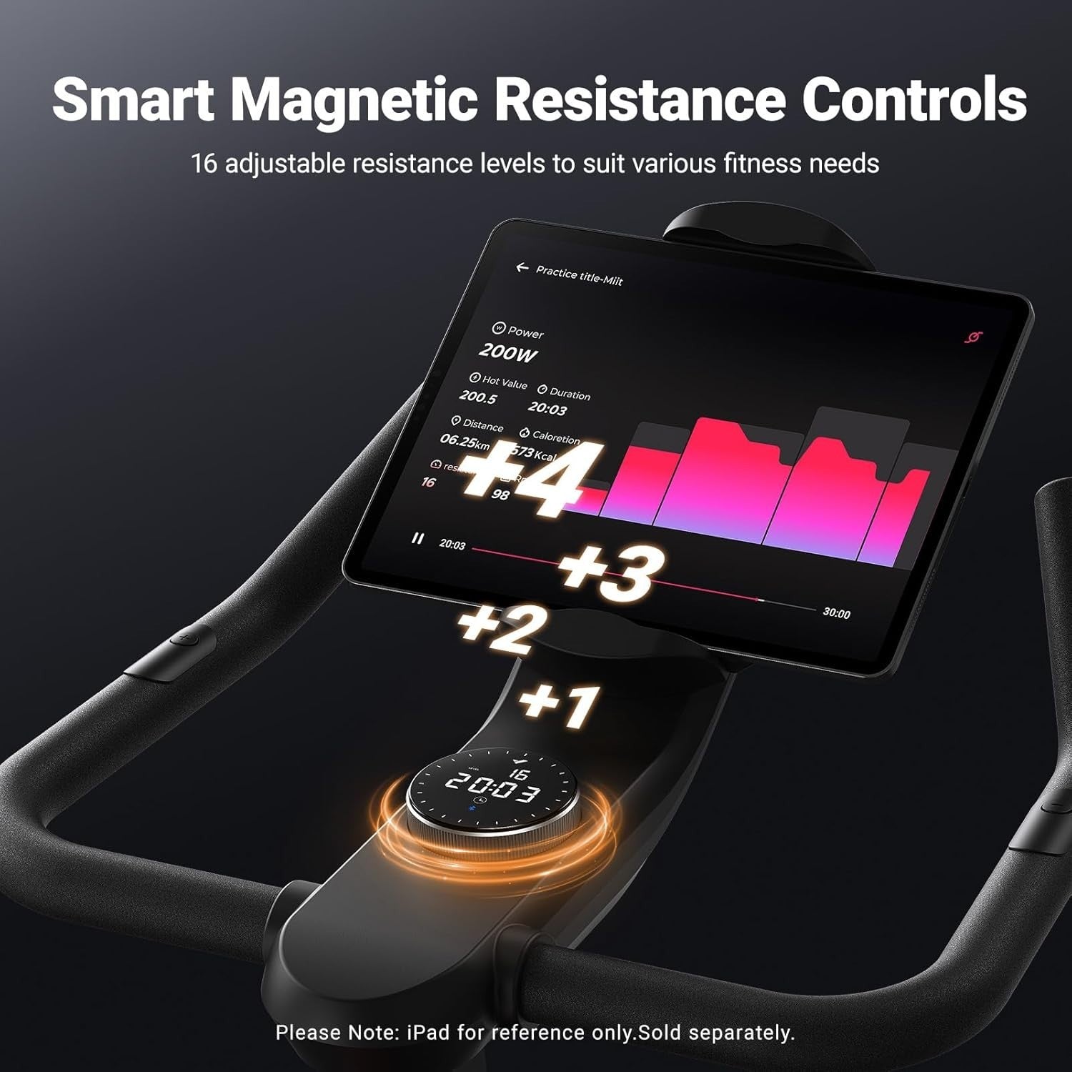 Smart Magnetic Exercise Bike w/ LED Display, App Control, 16 Levels & 300lb Cap