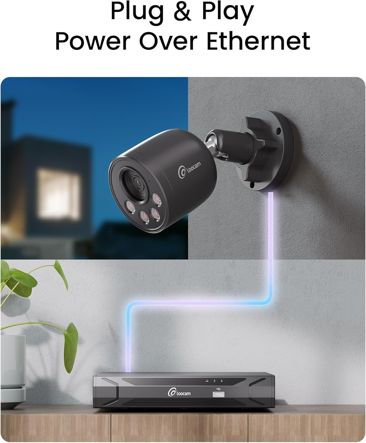 4K PoE CCTV Camera System 8CH NVR 2TB HDD 4 Cameras AI Detection