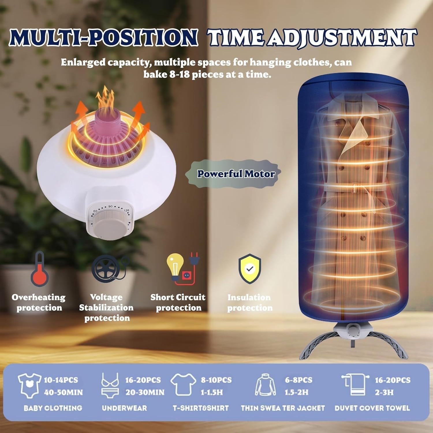 Electric Clothes Dryer 900W 2 Tier Heated Airer 12kg Portable Indoor