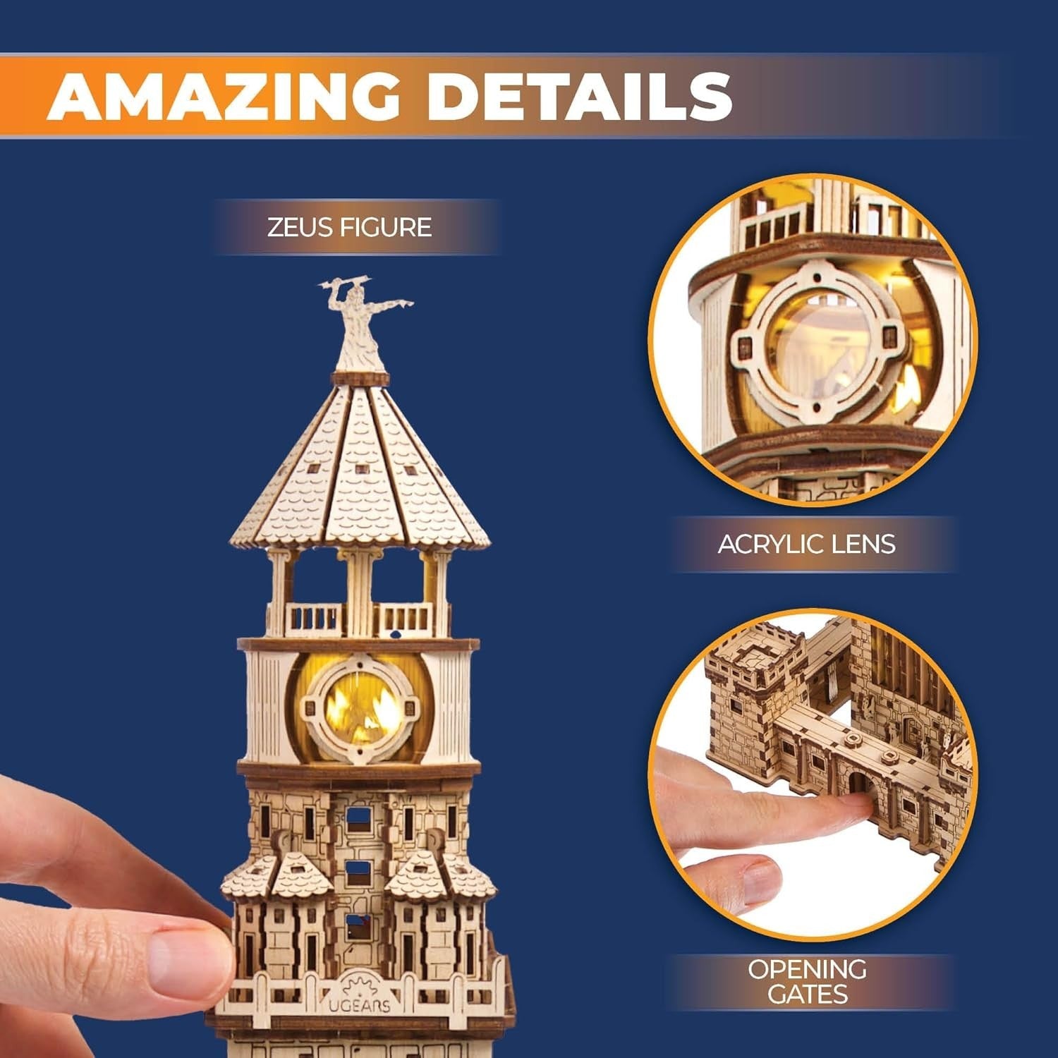 3D Wooden Lighthouse Puzzle with LED Nightlight – DIY Model Kit Gift
