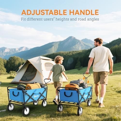 Portable Folding Camping Trolley 90L Garden Festival Cart on Wheels