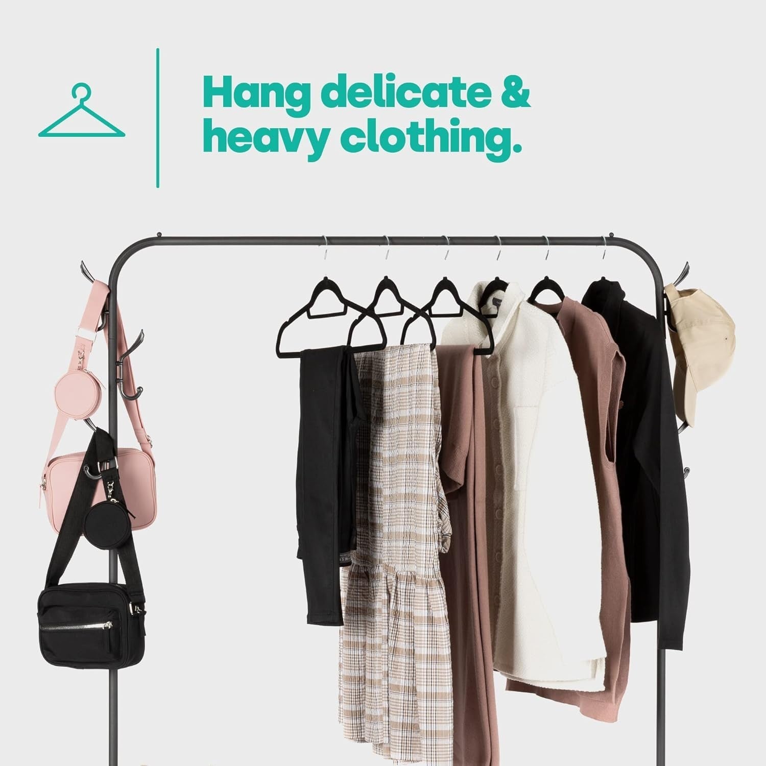 Heavy Duty Clothes Rail with 2-Tier Shoe Shelf – Black 150cm