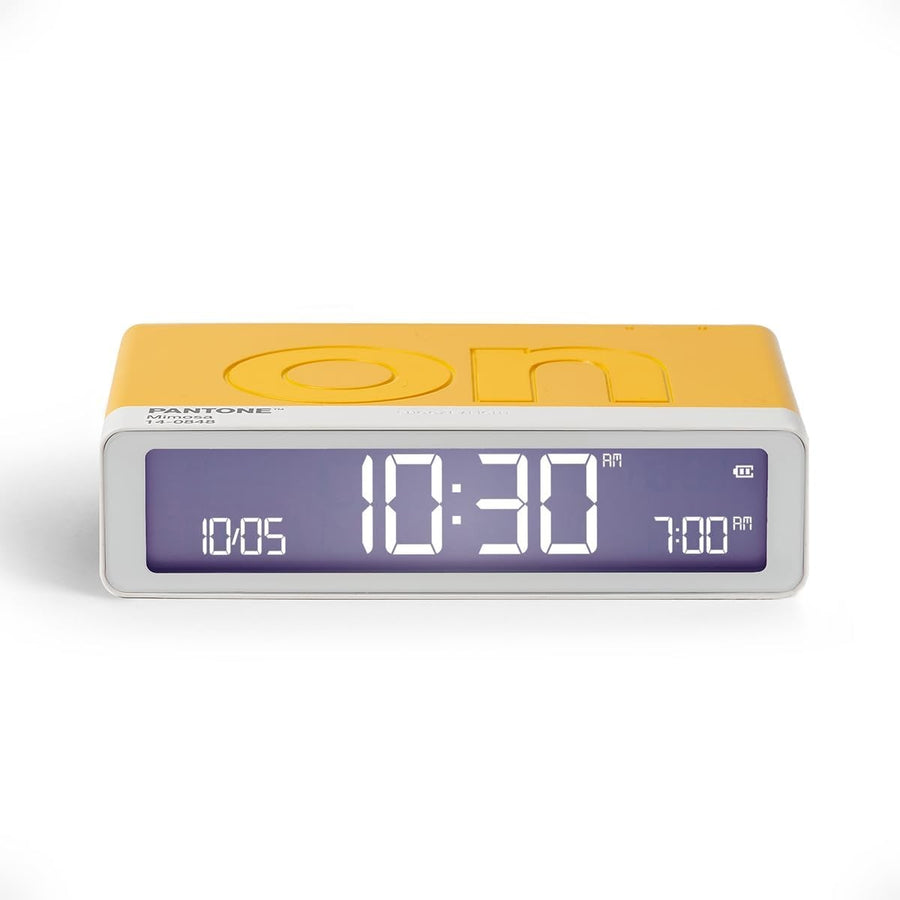 Flip Digital Alarm Clock Reversible On Off Touch Snooze Rechargeable Yellow