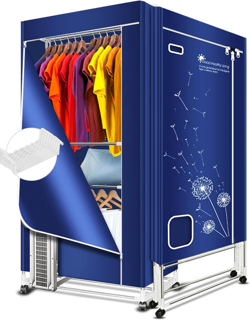 Electric Heated Clothes Airer 1600W 3-Tier Cabinet Dryer With Timer & Cover