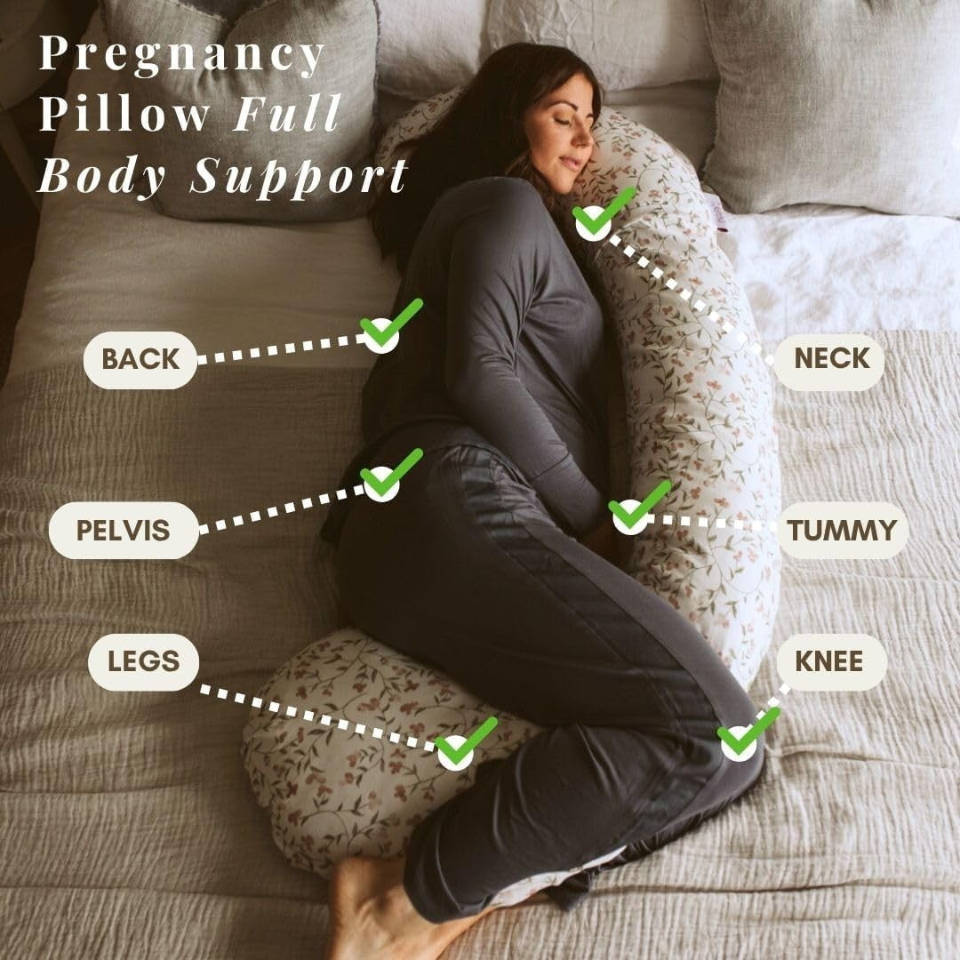 Pregnancy Pillow Full Body 3 in 1 Adjustable Maternity Nursing Support 65"
