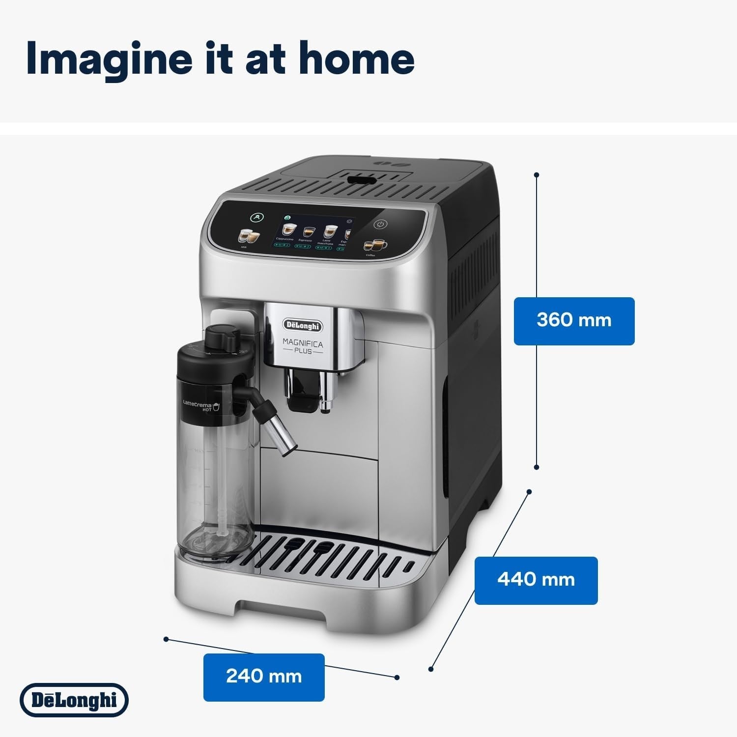 Automatic Bean-to-Cup Coffee Machine | LatteCrema Hot Foam | 18 One-Touch Drinks