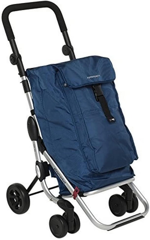 Foppapedretti Go Up Shopping Trolley Navy 38L Durable Fabric & Metal