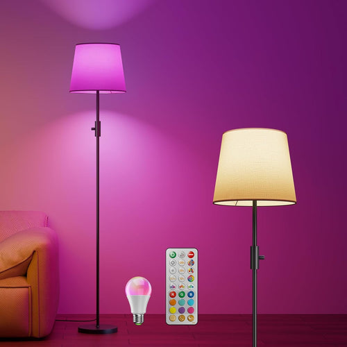 Dimmable LED Floor Lamp RGB Colour Changing Remote Control Tall Reading Light