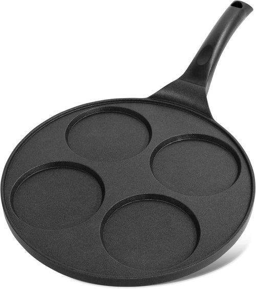 4-Hole Non-Stick Pancake & Egg Pan 26cm Cast Aluminium Induction Safe