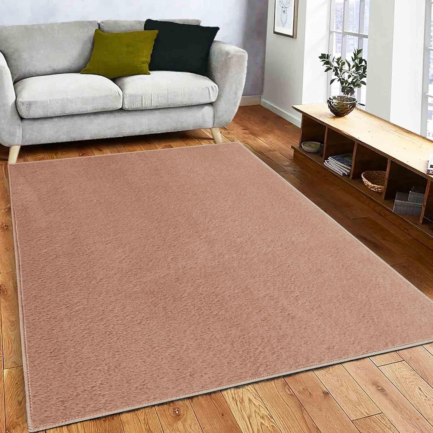 Fluffy Mink Faux Fur Rug Soft Washable Bedroom Living Room Carpet 120x170cm