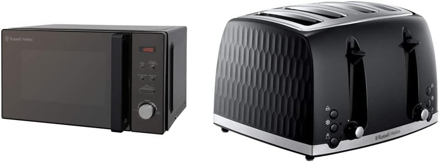 Black 20L Digital Microwave & 4-Slice Toaster Combo 800W