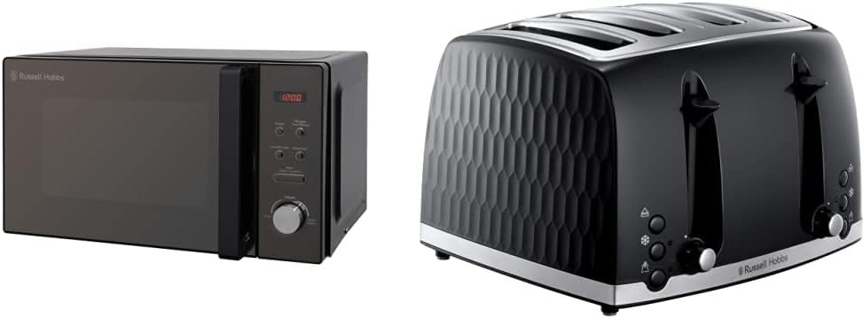 Black 20L Digital Microwave & 4-Slice Toaster Combo 800W