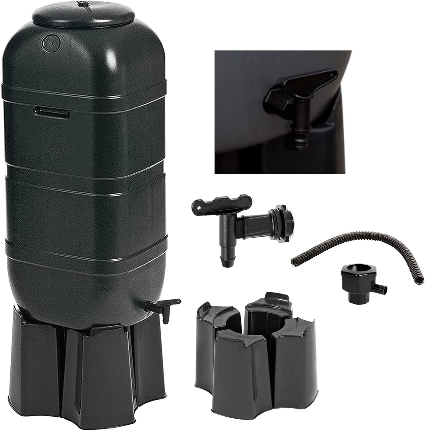 100L Slimline Water Butt Kit With Stand & Diverter | Space Saver
