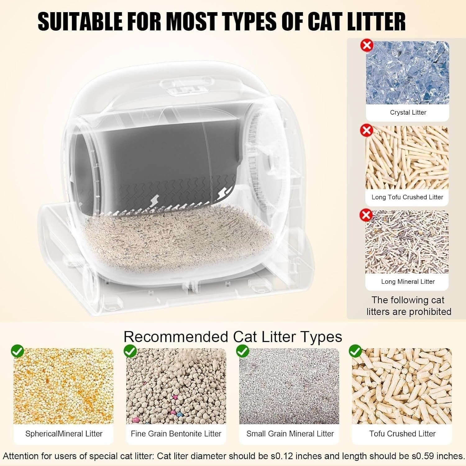Self Cleaning Cat Litter Tray Automatic App Control Odour Free 65L