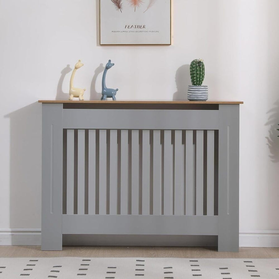 Modern Grey Radiator Cover MDF Heater Shelf Cabinet Stylish Safety Decor