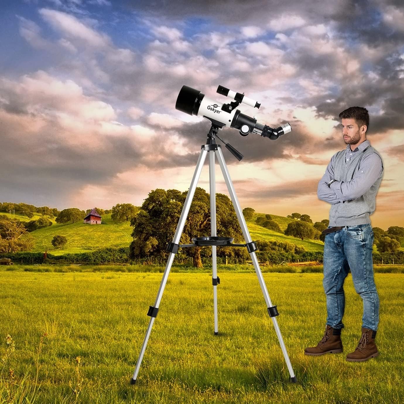 70mm Telescope for Kids and Beginners with Tripod and Wireless Remote