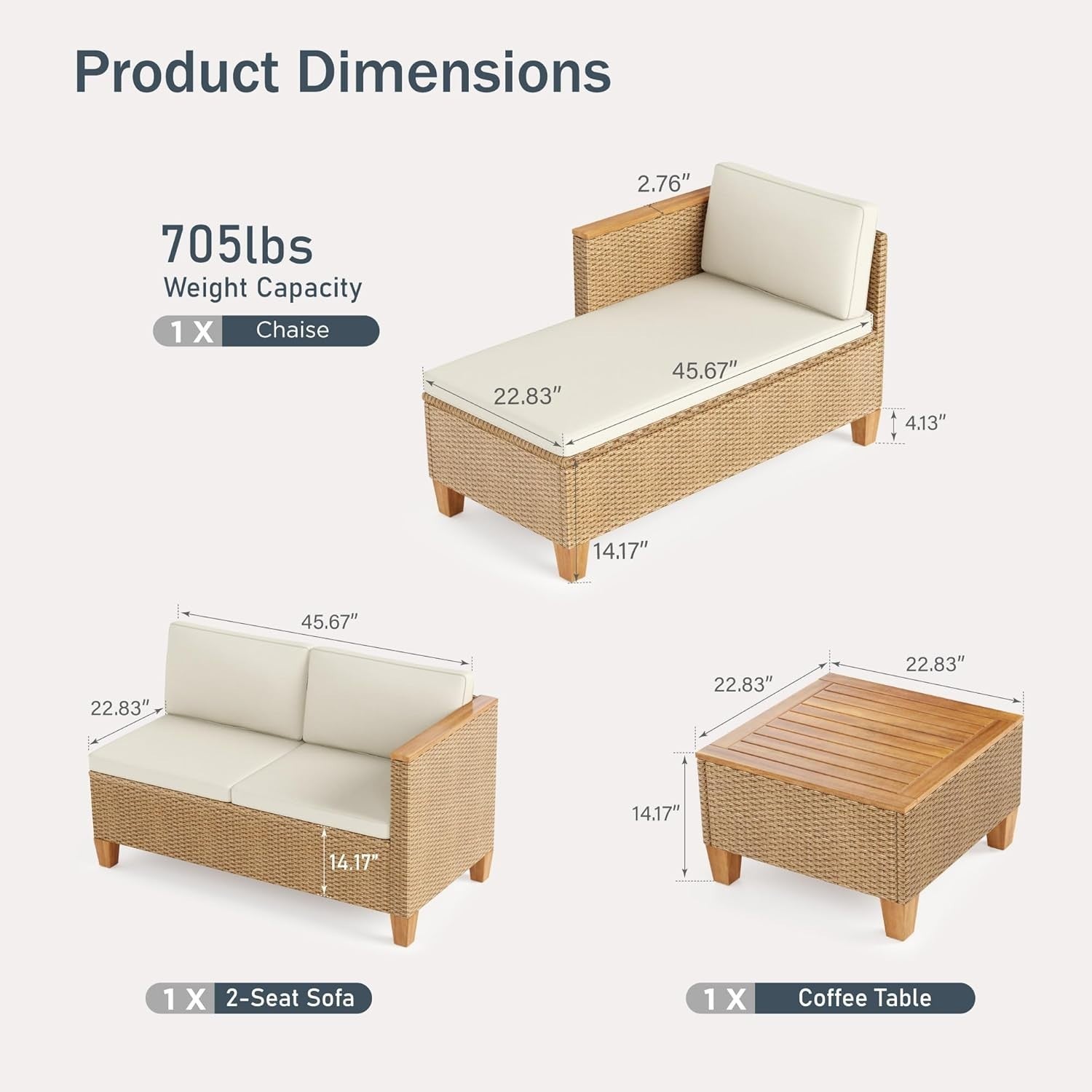Outdoor Rattan Corner Sofa Set with Cushions & Coffee Table Patio Garden