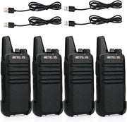 Mini Rechargeable Walkie Talkies VOX PMR446 Portable Radio 4 Pack