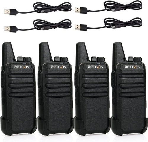 Mini Rechargeable Walkie Talkies VOX PMR446 Portable Radio 4 Pack