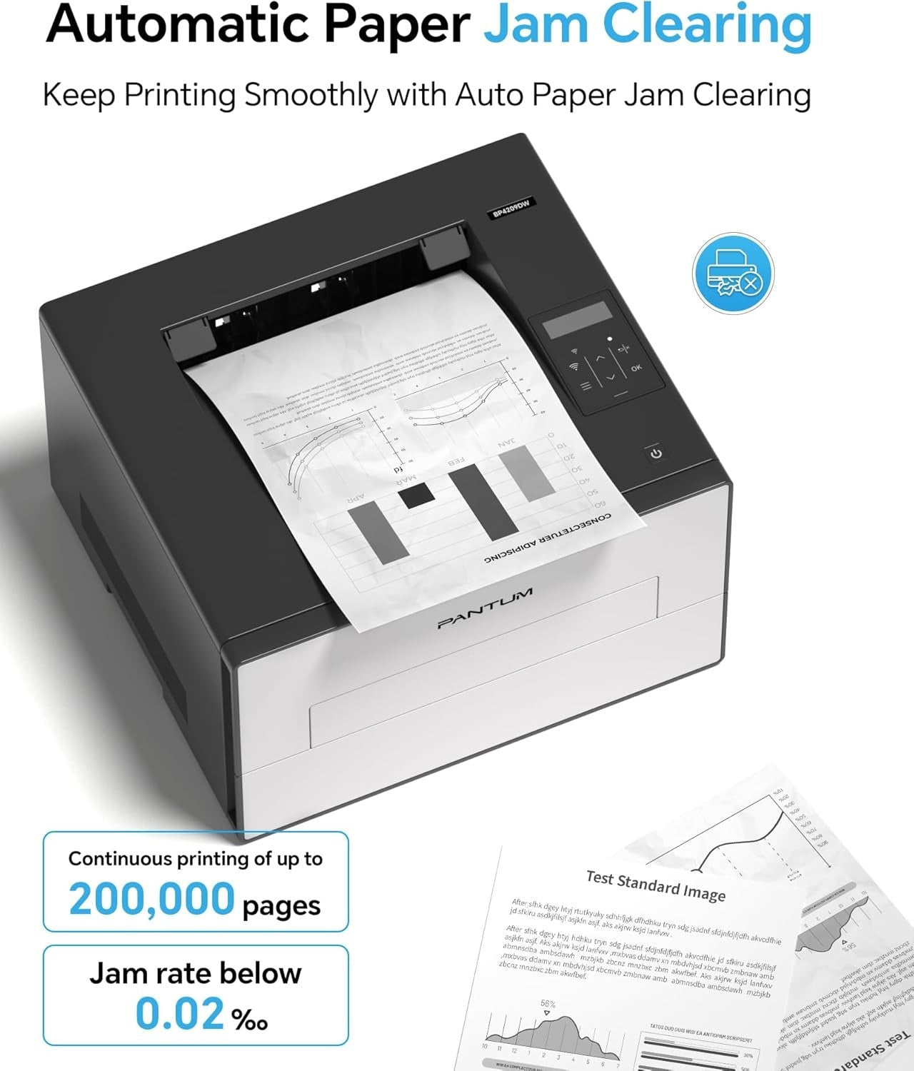 Black Mono Laser Printer A4 30ppm Auto Duplex WIFI USB Bluetooth