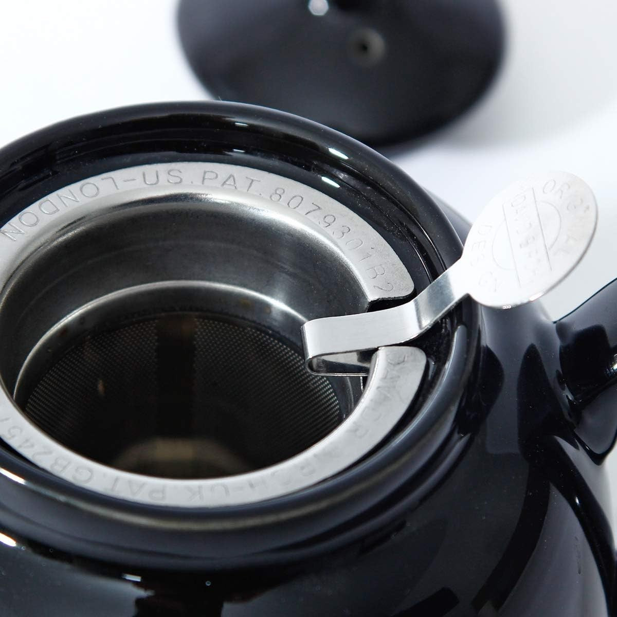 Ceramic Teapot with Infuser 1.2L Loose Leaf Tea Pot Drip Free Black