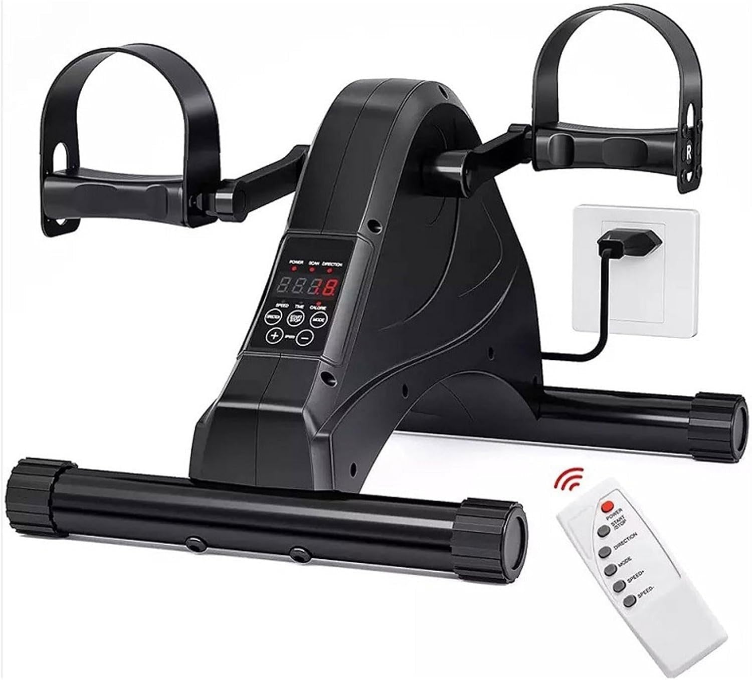Compact Under Desk Elliptical Pedal Trainer LCD Rehab Arm Leg