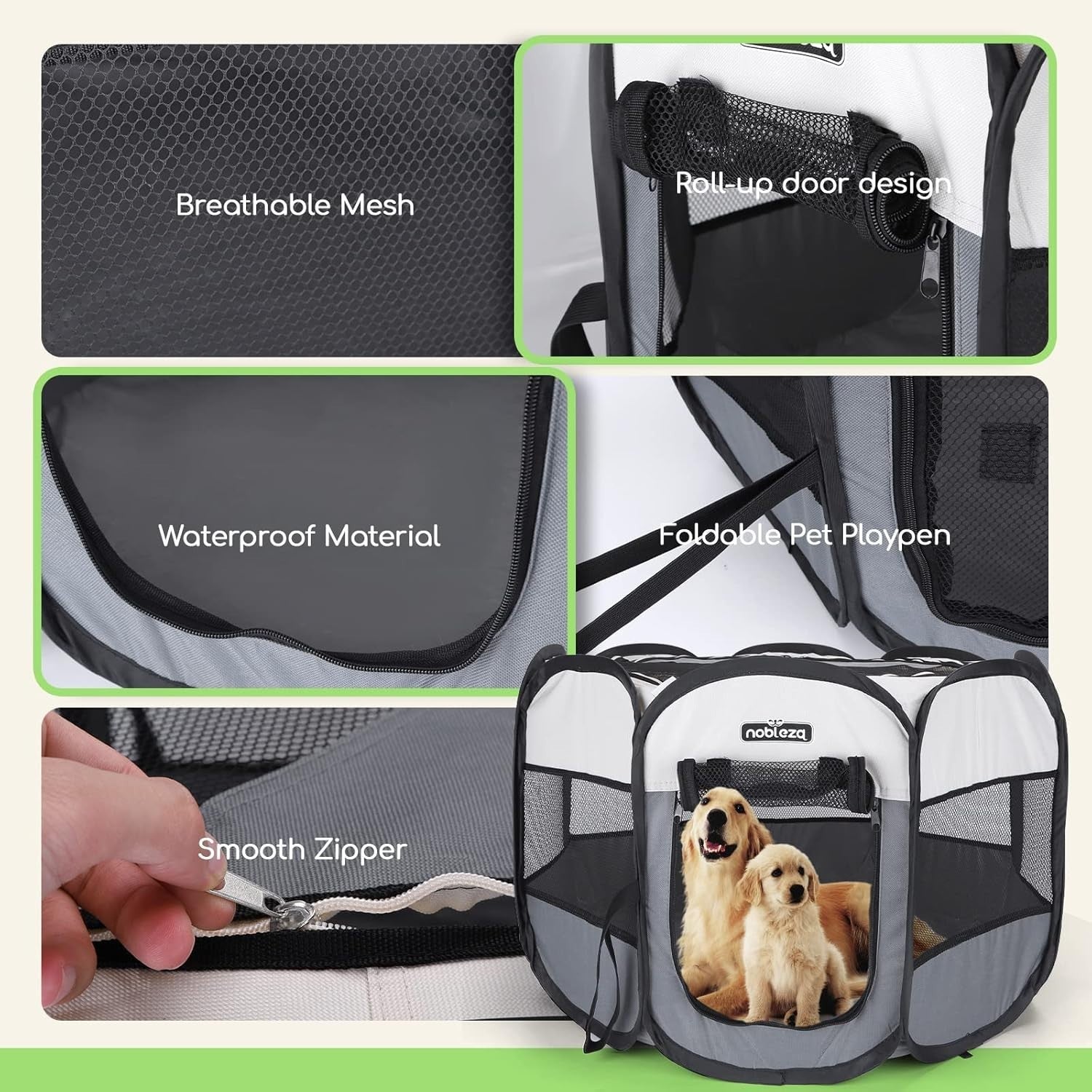 Portable Foldable Pet Playpen Indoor Outdoor Dog Cat Puppy Fence 62x62x45cm