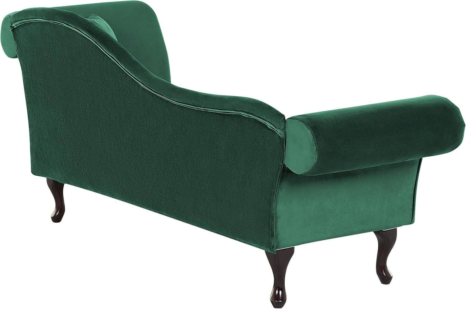 Vintage Right Hand Green Velvet Chaise Lounge Tufted Luxury Seating