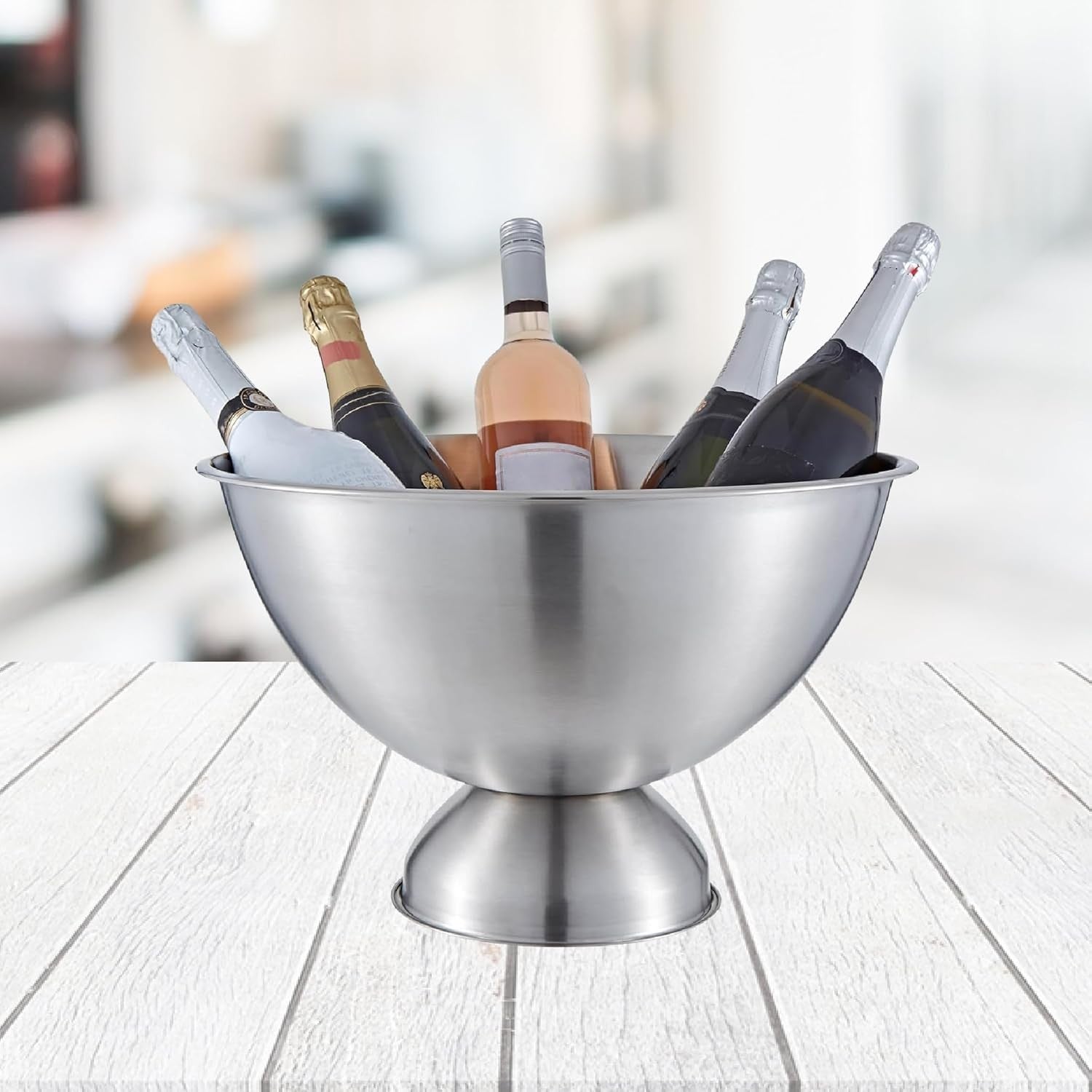 Large Champagne Ice Bucket Punch Bowl Stainless Steel Drinks Cooler 17.5L