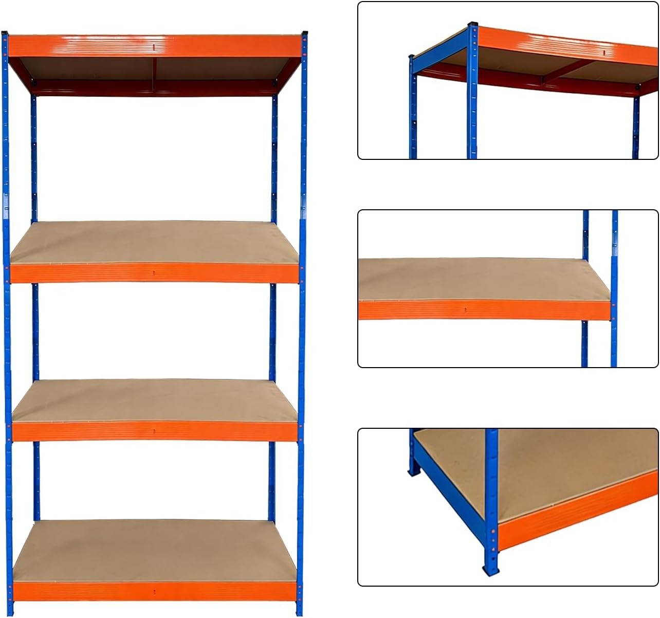 Heavy Duty 4-Tier Metal Garage Storage Shelf 90x60x180cm Adjustable