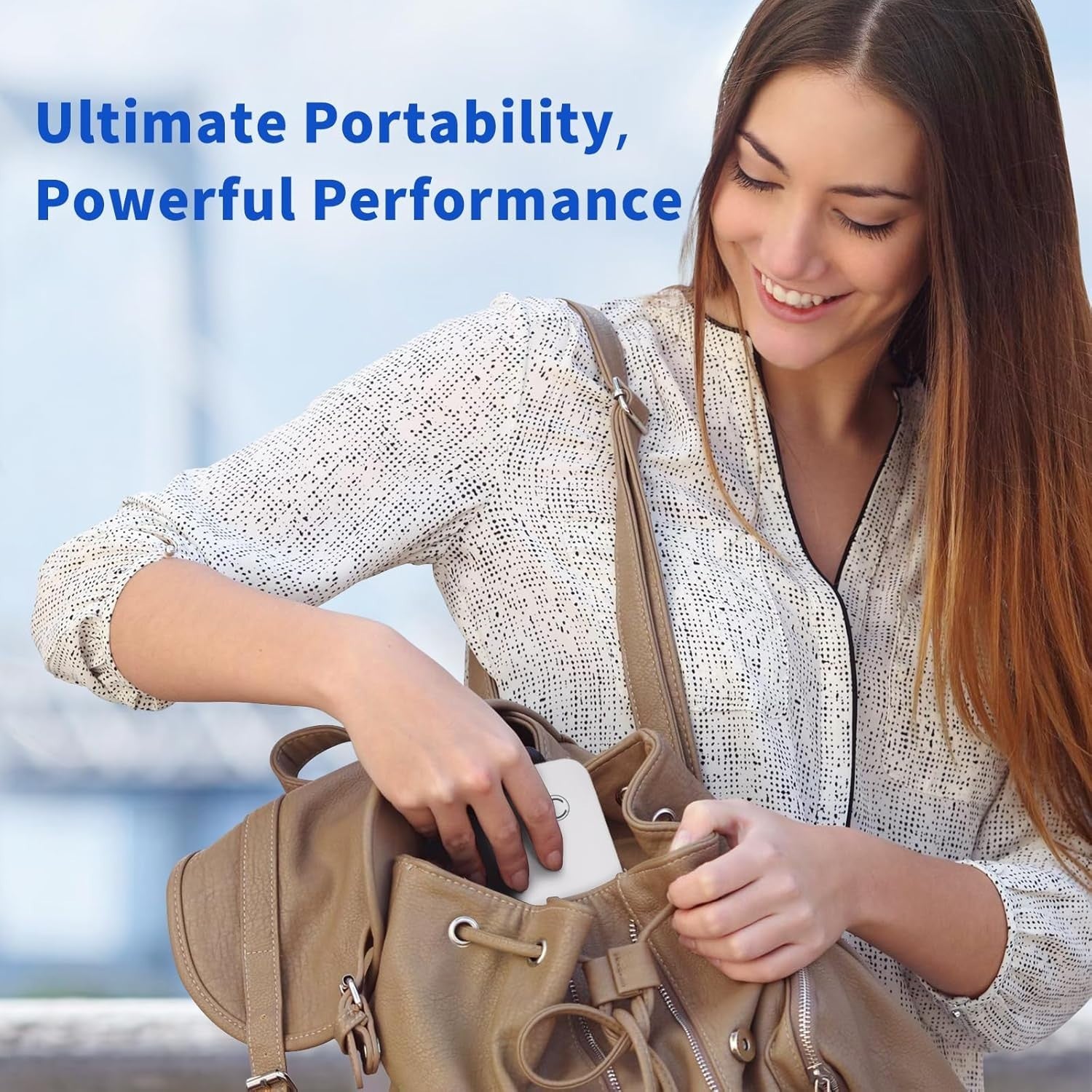 Portable Wireless Thermal Printer White | Inkless, A4, Bluetooth, Travel