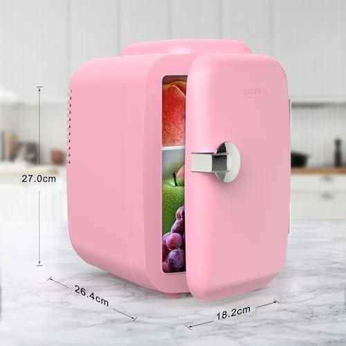 Portable Mini Fridge 4L Cooler & Warmer for Bedroom Office Car Pink