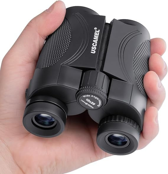 12x25 Compact Waterproof Binoculars with BAK4 Prism for Travel & Bird Watching