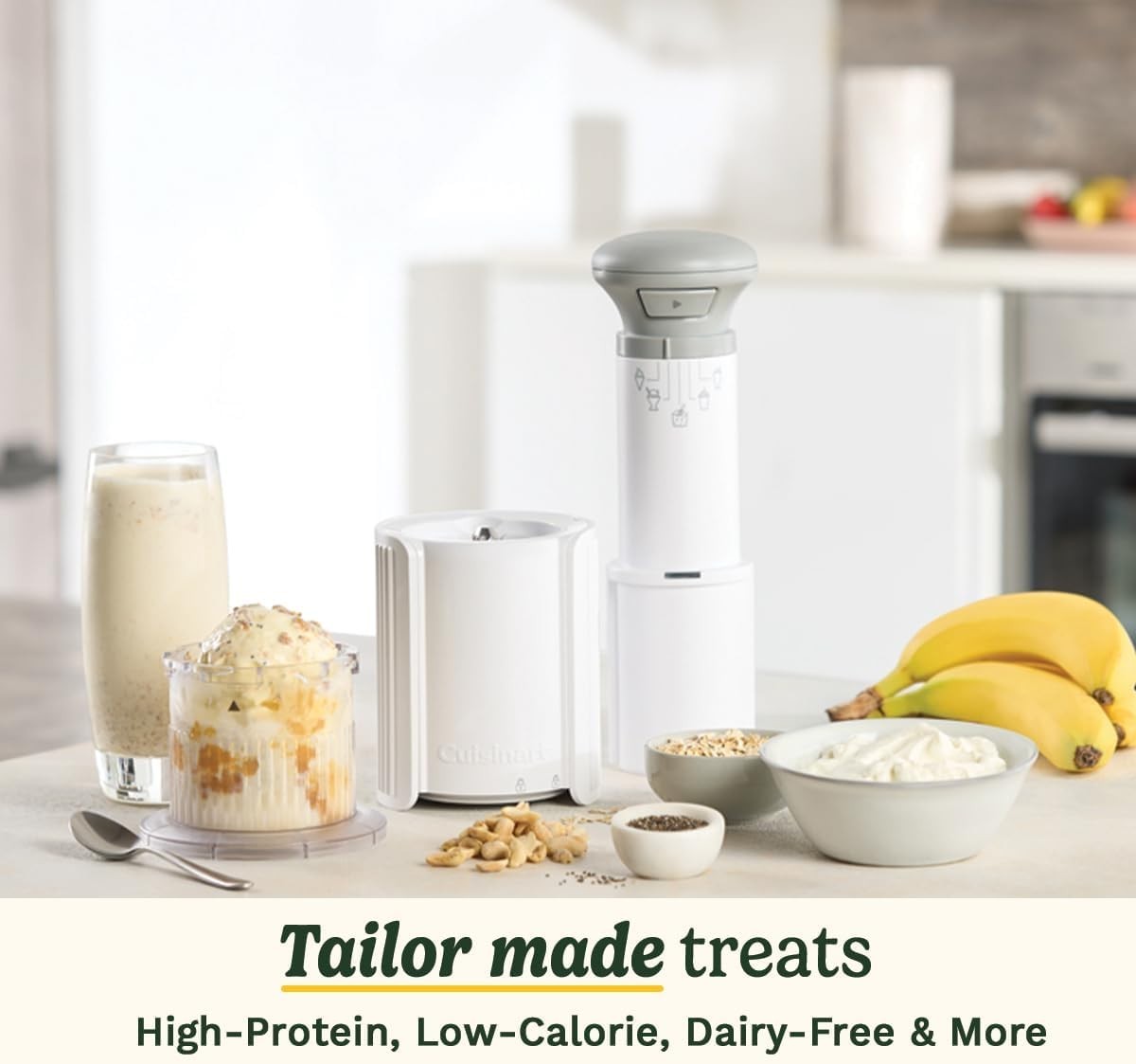 Frozen Dessert Maker Ice Cream Slushie Milkshake Machine with 3 Cups