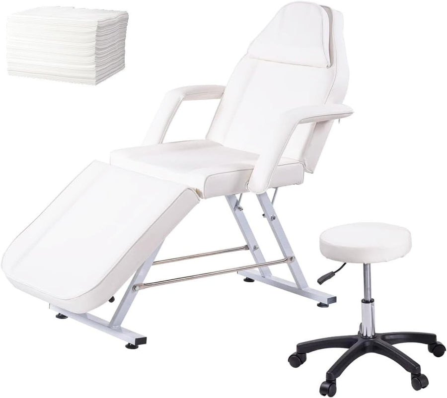 Heavy Duty Folding Massage Table Adjustable Therapy Spa Bed With Headrest