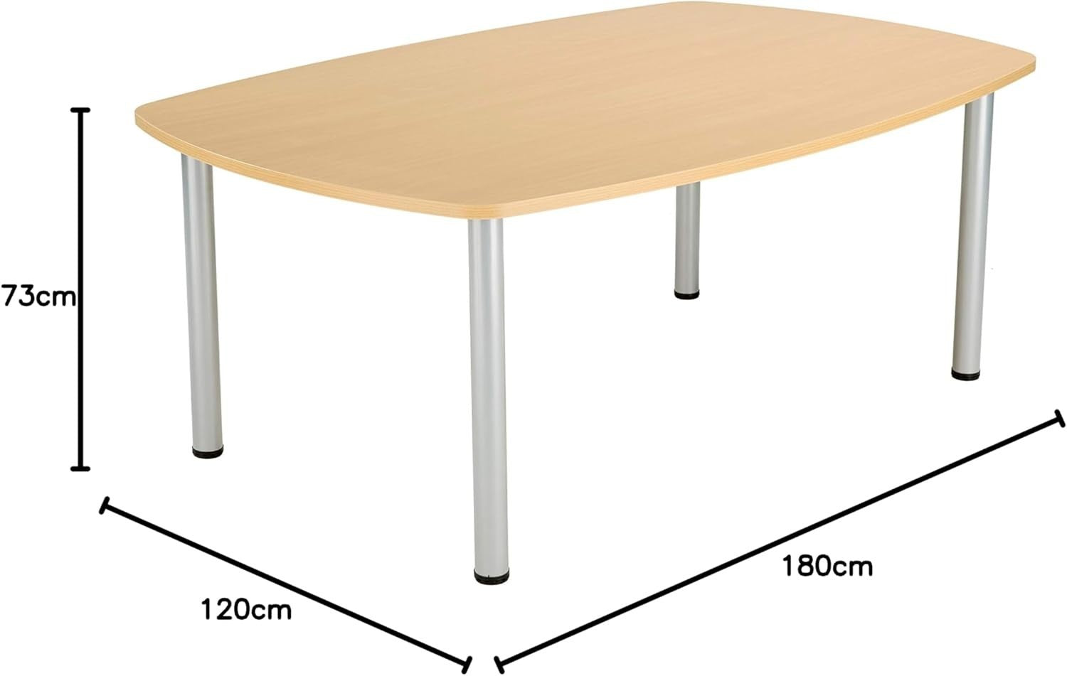 Large Sturdy Workstation Table – Heavy Duty Oak Meeting Desk 180x120cm